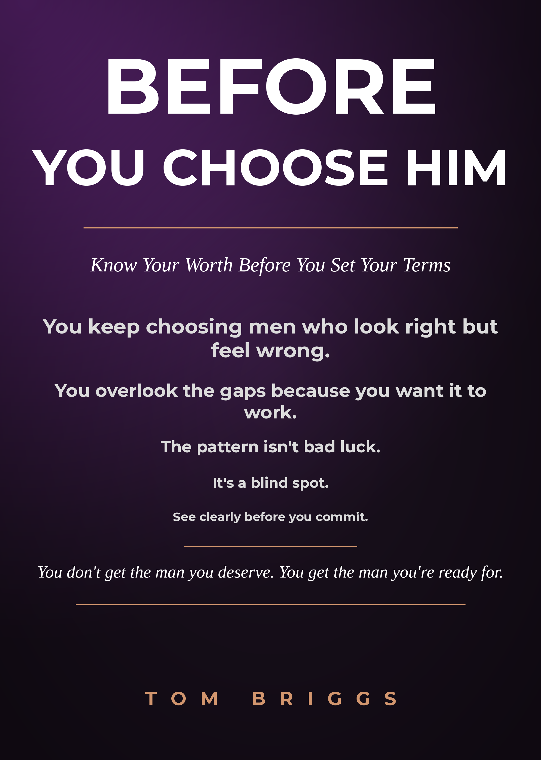 Before You Choose Him — back cover