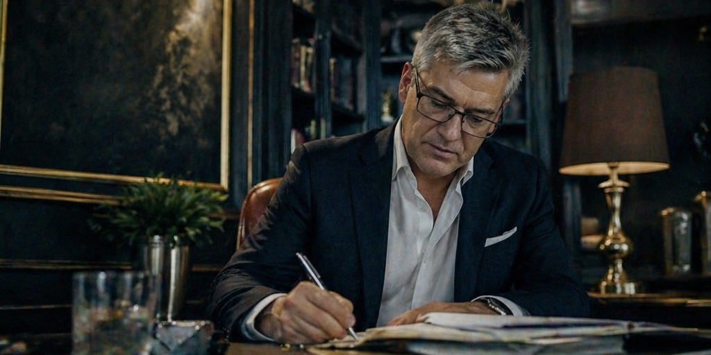 Tom Briggs — writing at desk